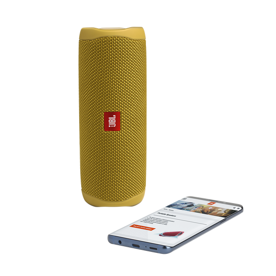 JBL Flip 5 - Mustard Yellow - Portable Waterproof Speaker - Detailshot 2